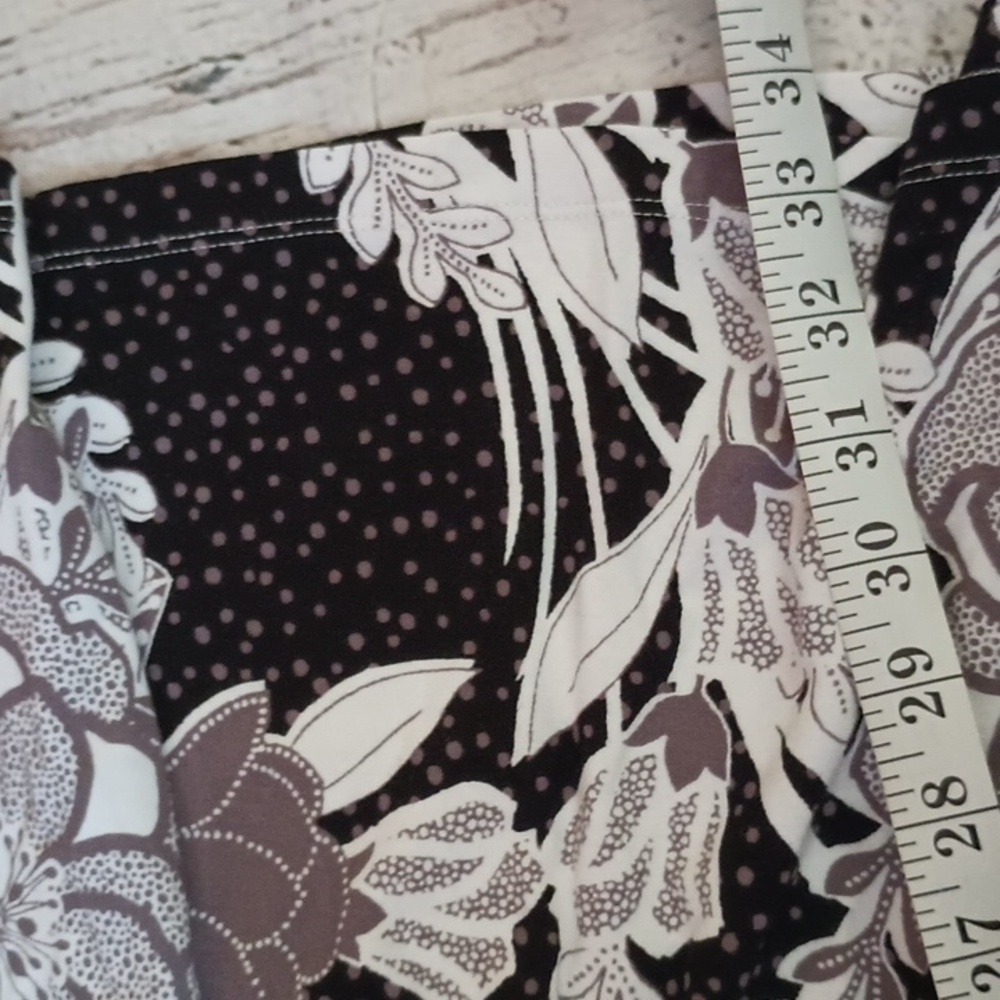 Soma Black Gray Floral Print Crossover Dress M - Picture 4 of 5